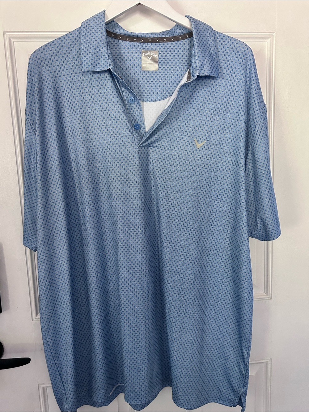 Callaway Light Blue Micro-Pattern Golf Polo